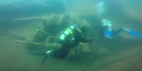 The Emperor Bow Shipwreck in Lake Superior at Isle Royale, MI