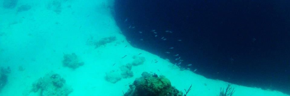 Lost Blue Hole at New Providence Island, Bahamas